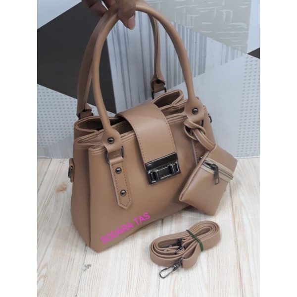 PROMO!!! COD SODARA TAS TOTTE BAGS FAMILI TIGA RUANG TAS FASHION MASAKINI SIZE 18x25cm