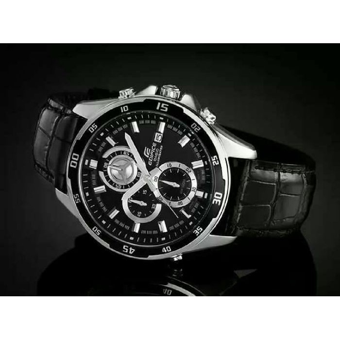 Jam Tangan Pria Merk CASIO EDIFICE Type EF547 Leather Strap