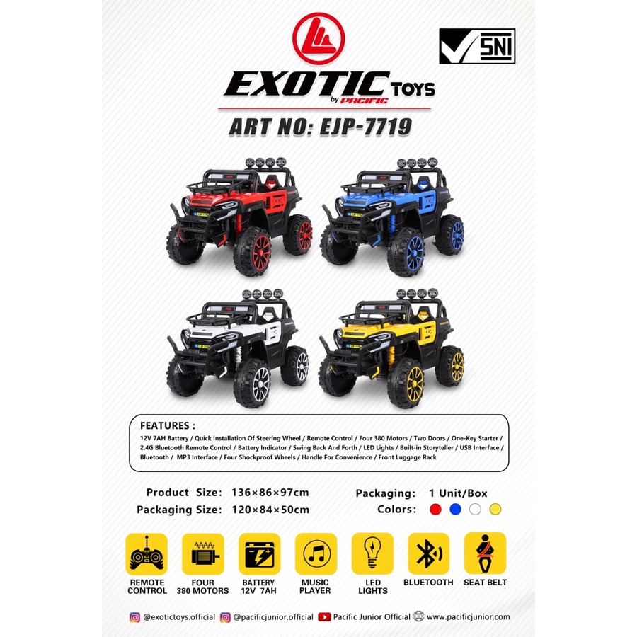Mainan Mobil Aki Anak Jeep Off Road Exotic EJP 7702 / EJP 7706 / EJP 7707 / EJP 7712 / EJP 7719 / EJ