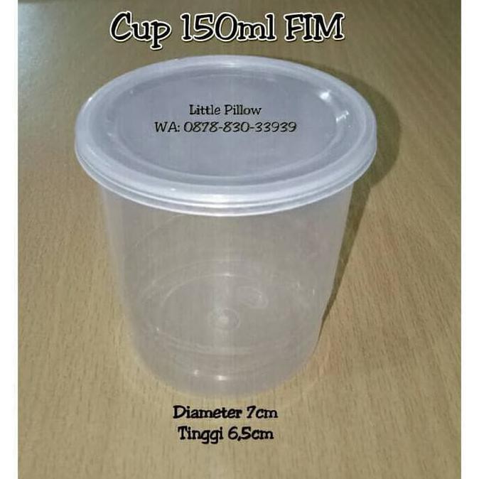 Cup gelas plastik 150ml FIM/Cup Puding/Cup Selai/Cup Slime/Cup Rujak MURAH