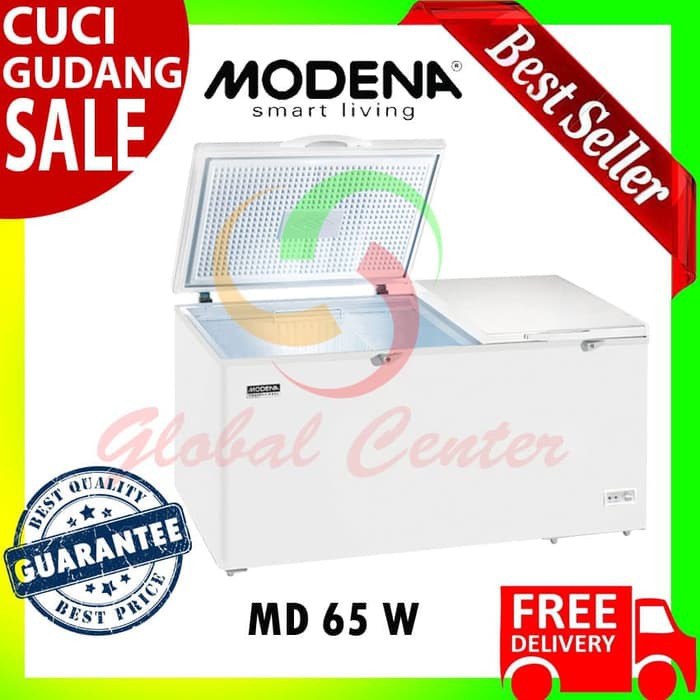 Md 65 W Chest Freezer Modena 650 Liter Original Garansi Resmi