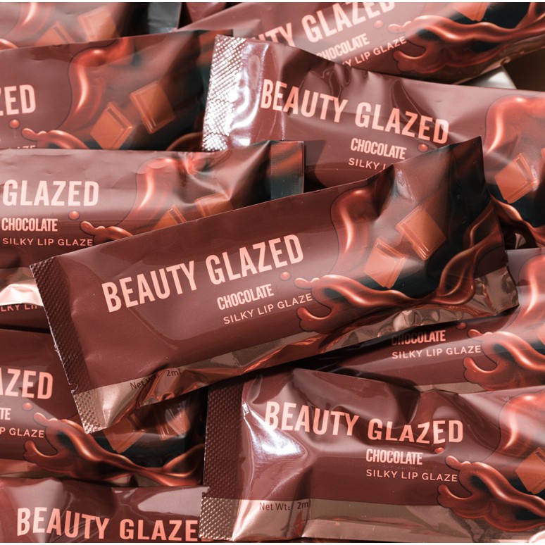 BEAUTY GLAZED Chocolate Lipstick Matte Liquid Lip Long Lasting Waterproof/Tahan Lama Lipstik Coklat Membuat Hasil Bibir Yang Velvet Dan Mate  BG001