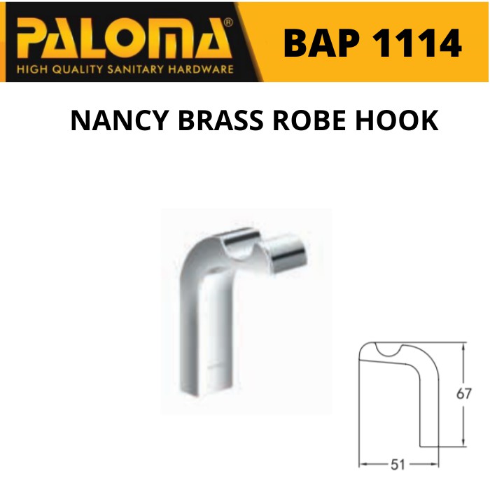 PALOMA BAP 1114 Kapstok Gantungan Baju Handuk Rak Hanger Mandi 1 Kait