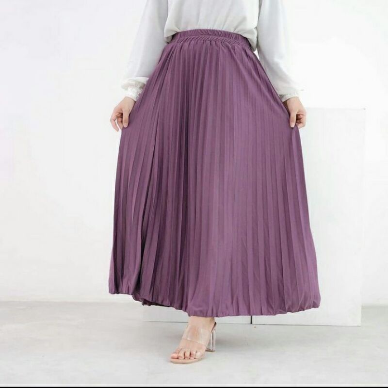 Rok Plisket Wanita /Rok Muslimah/ Rok Panjang Rok Plisket Premium Fit to XXL