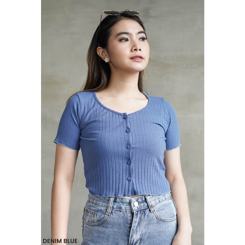 Amarilis Knit Crop Top Atasan Wanita Blouse