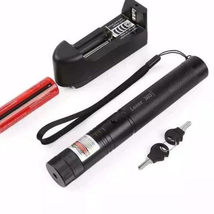 ♞ BISA ] ORIGINAL Laser Pointer Hijau Recharge 303 10KM Terjauh Jarak Jauh Laser Ijo Leser Pointer ♝