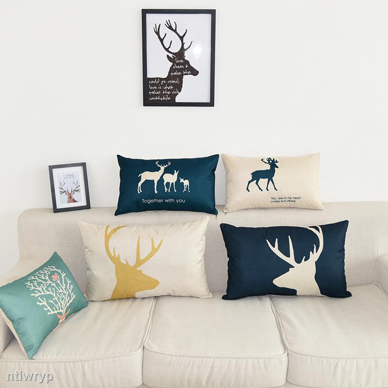 Sarung Bantal Sofa Bentuk Persegi Panjang Bahan Katun Sarung Bantal Sofa Bentuk Persegi Panjang Bahan Katun