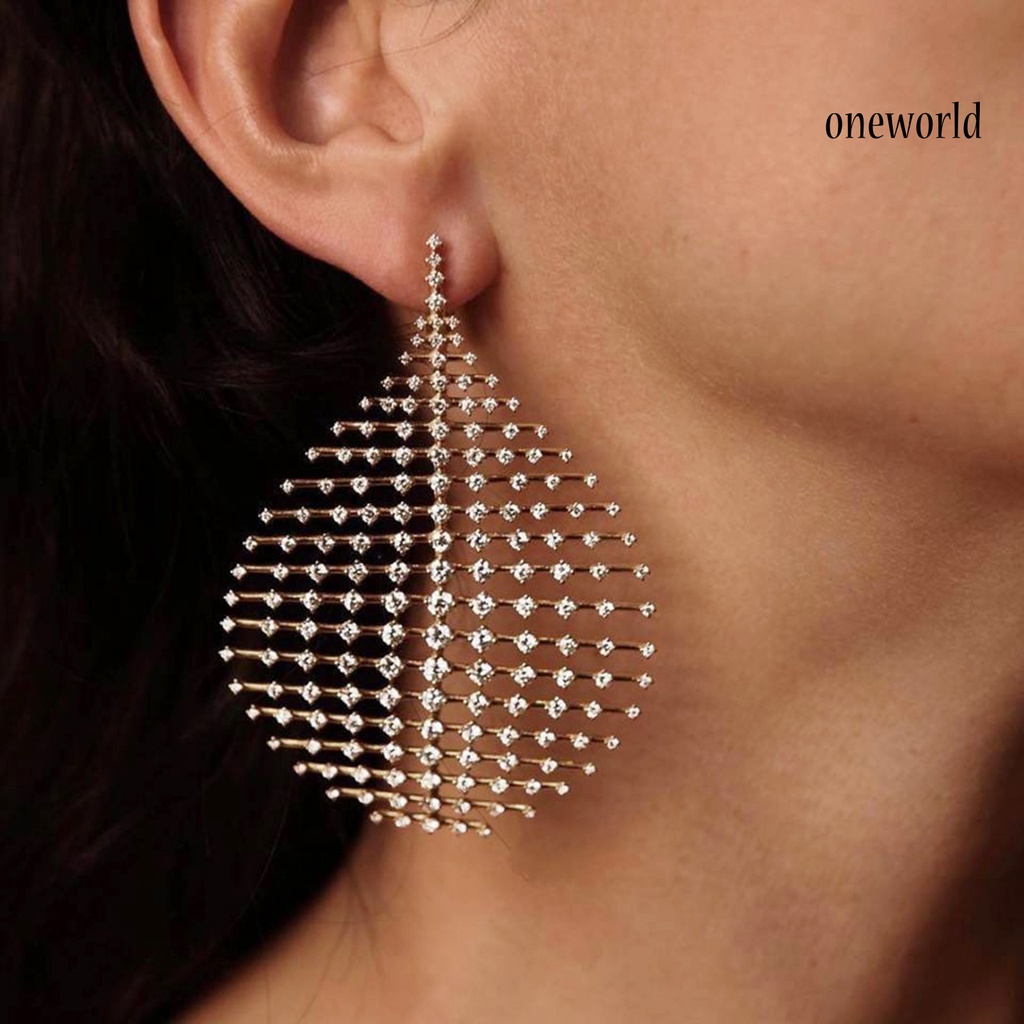 OW@ 1Pcs Stud Earring Handmade Anti Rust Drop Shape Plated Dangle Earrings for Work