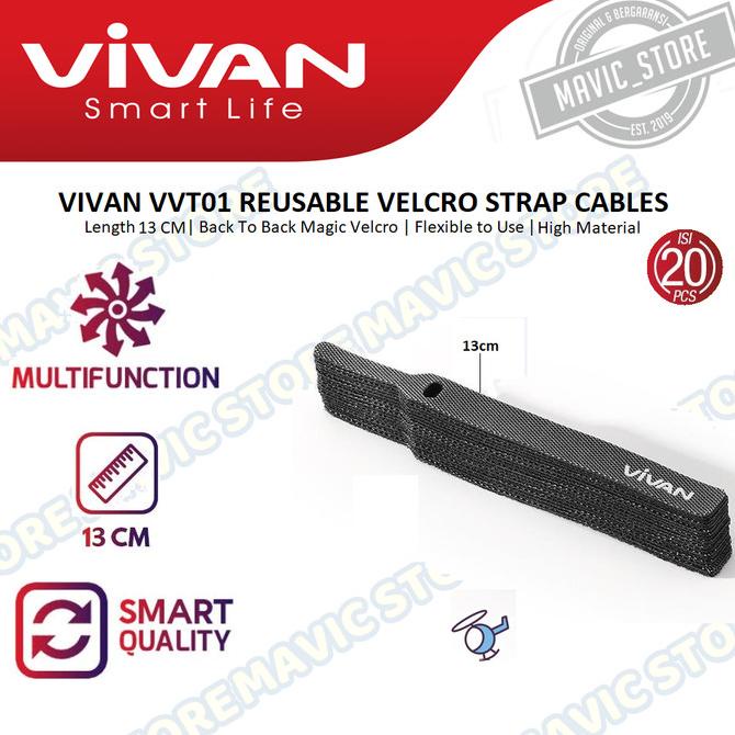 

Vivan VVT01 Velcro Strap Cable Ties 13cm / Pengikat Kabel (isi 20 Pcs)