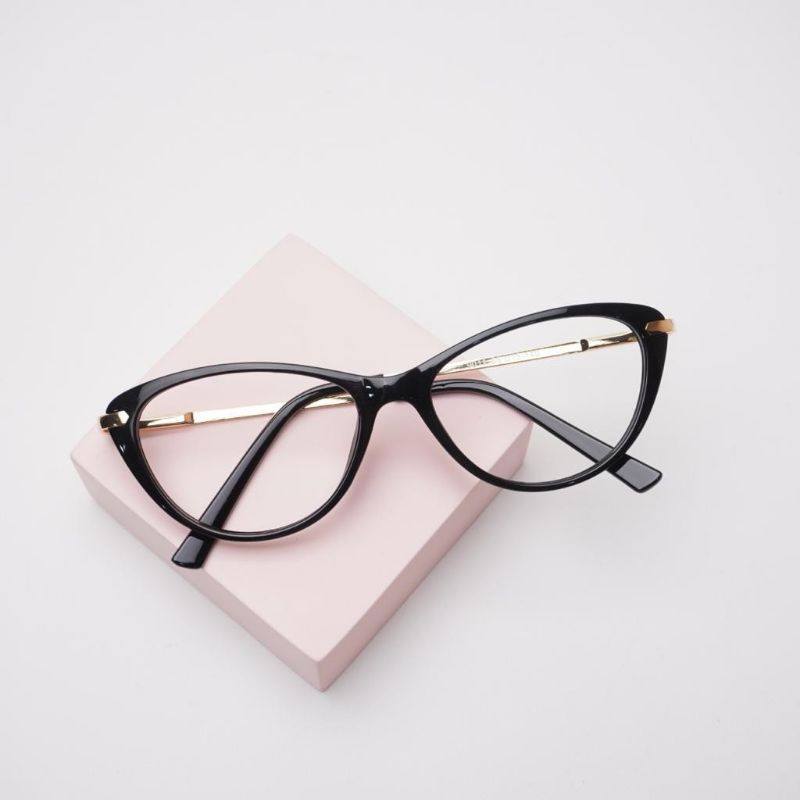 kacamata bluecromic/blueray photocromic minus normal clynder frame cat Eye 9011