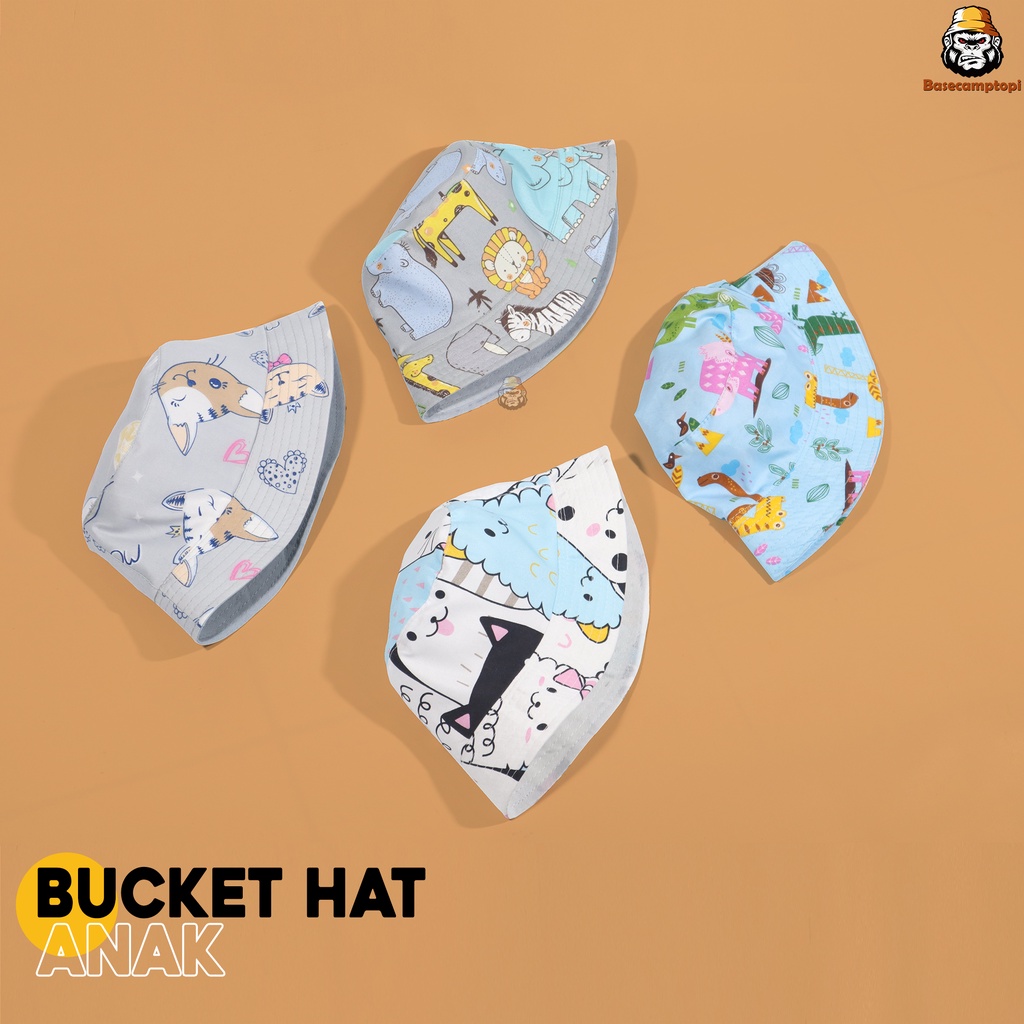 TOPI ANAK BUCKET HAT KIDS TOPI BUCKET ANAK MOTIF