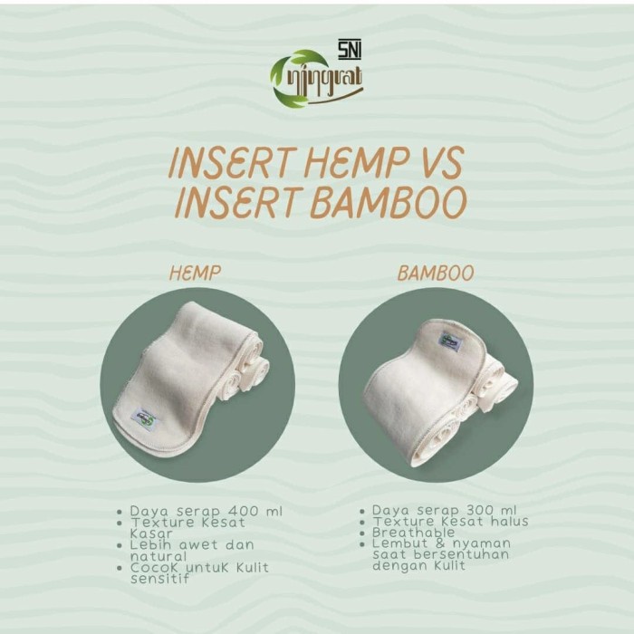 NINGRAT Extra Insert Clodi Penyerap Popok Kain Microfiber Bamboo Hemp