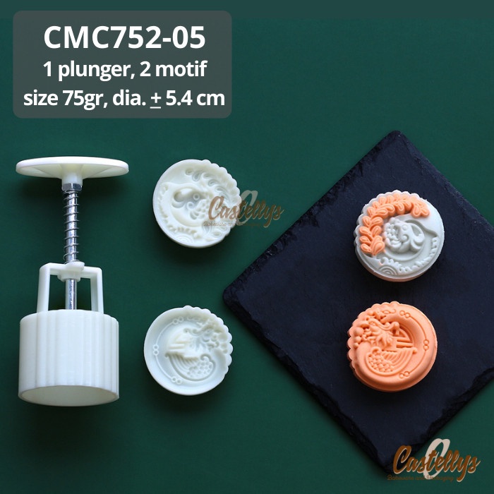 CM752-05 Cetakan Mooncake 75gr Naga Kue Pia Bulan Kue Tok Kue Kering Mochi