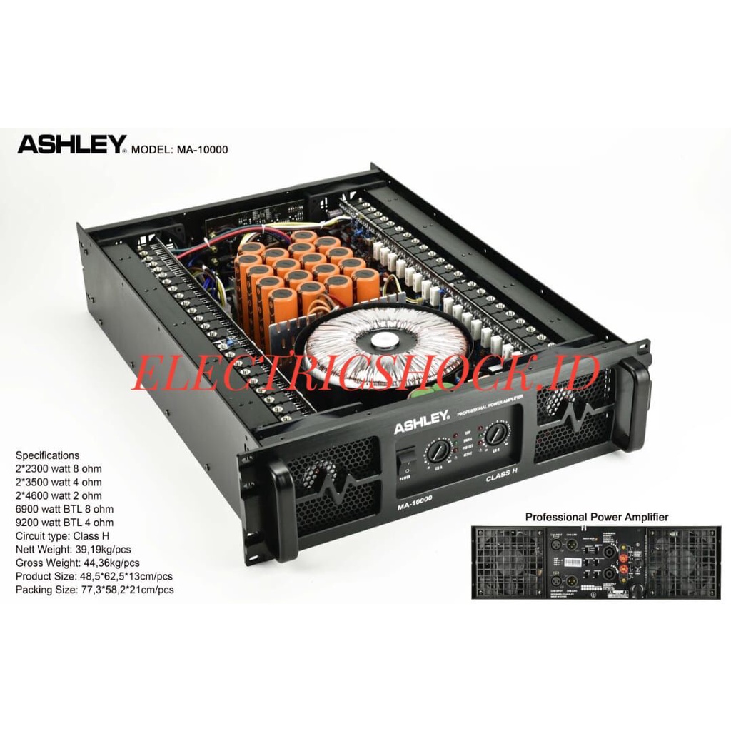 POWER AMPLIFIER ASHLEY MA 10000 / ASHLEY MA10000 ORIGINAL
