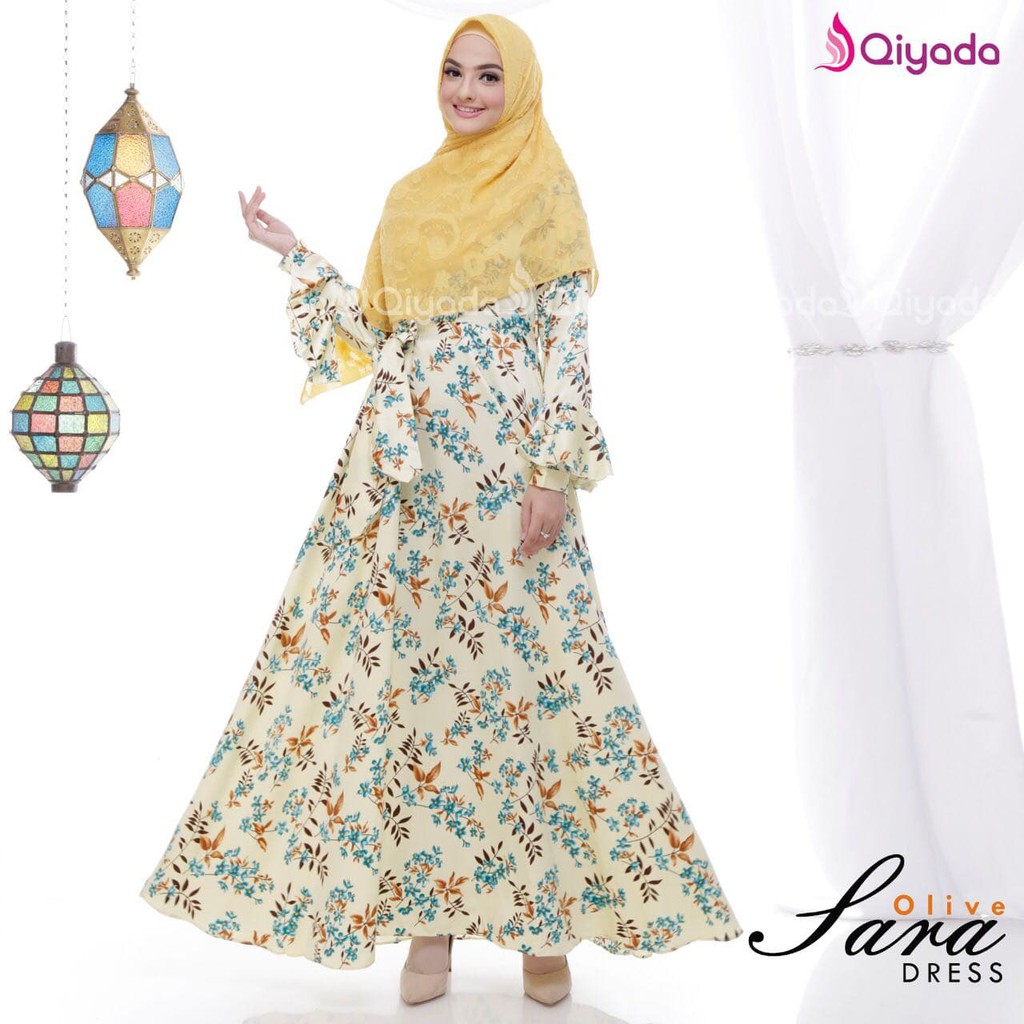 TOP BEST SELLER Gamis Qiyada Sara Olive - baju muslim wanita baju muslimah baju gamis