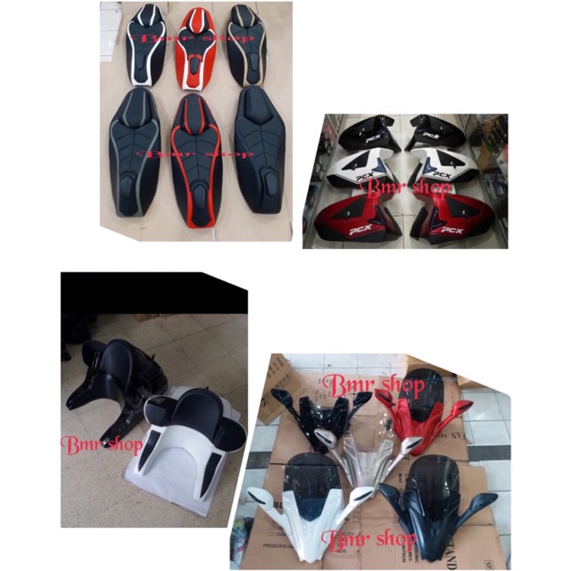 Paketan full modif pcx 150 lokal top box jok mbtech box samping side box spion lipat windshield