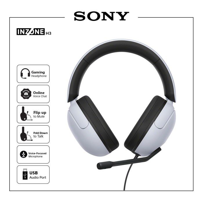 Sony INZONE H3 Headphone Gamid Wired - Garansi Resmi Sony Indonesia 1 Tahun