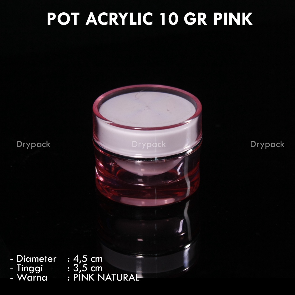 Pot Acrylic 10 gr Pink Transparan