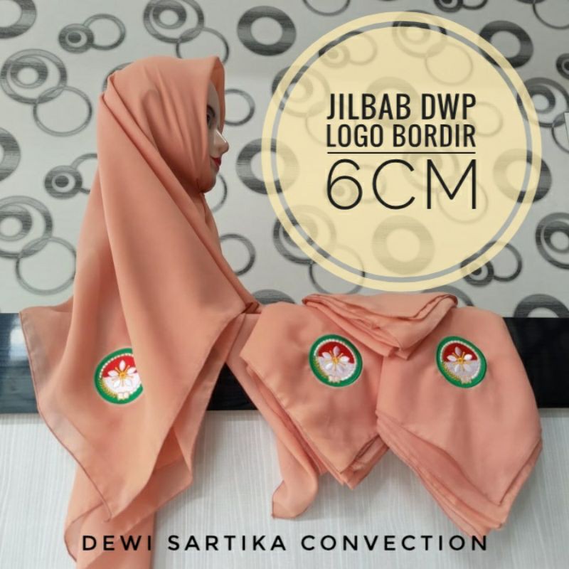 jilbab DWP Dharmawanita Persatuan Indonesiapremium /jilbab dwp bordir/ jilbab dwp sablon