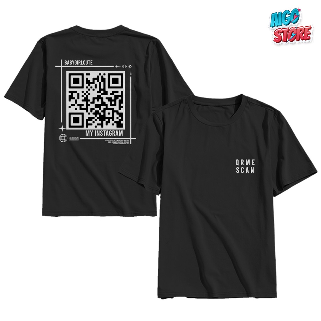 Kaos Bucin Custom Barcode Aesthetic Streetwear Free Request Ganti Gambar dan Instagram mu Cotton Com