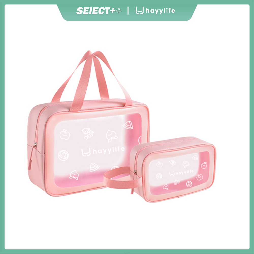 Select X Hayylife Tas Women Travel Waterproof - Tas Kosmestik Pleksibel Tahan Air WashBag HL-AGB610