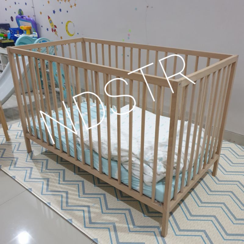 Preloved IKEA SNIGLAR Baby Crib and Mattress (Box Bayi dan Kasur Busa) Lengkap ALL IN