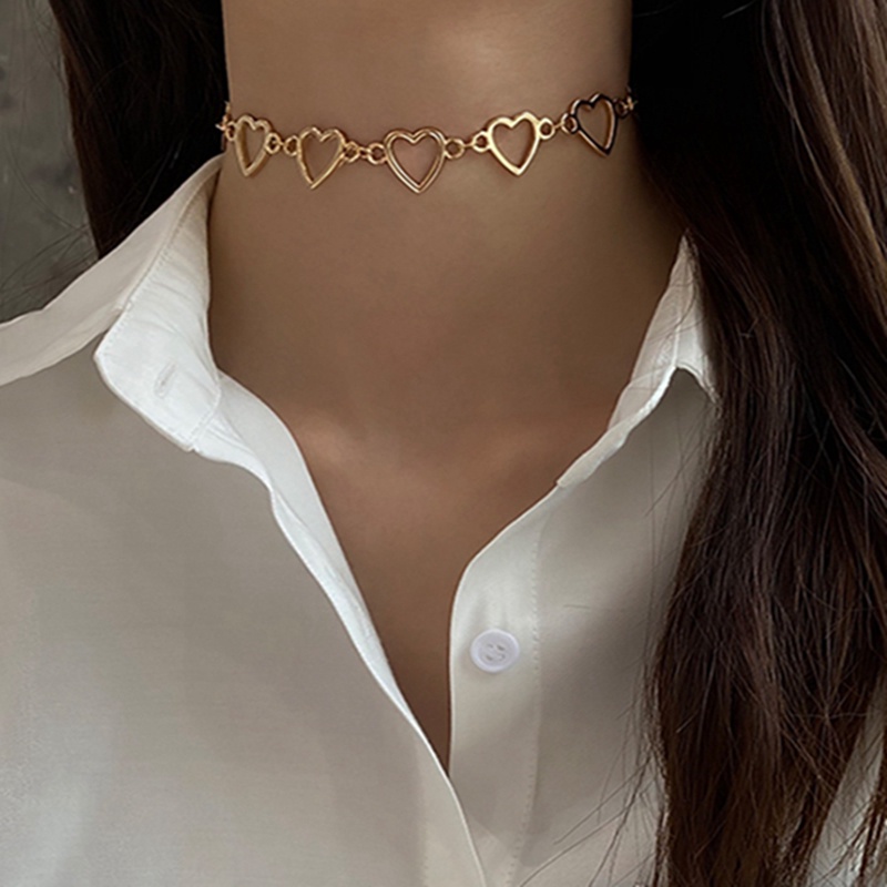 Kalung Choker Rantai Bentuk Hati Gaya Gotik Untuk Wanita