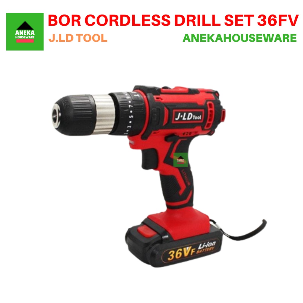 Mesin Bor Baterai Bor Listrik Baterai Cas 36 VF JLD Cordless Drill Set