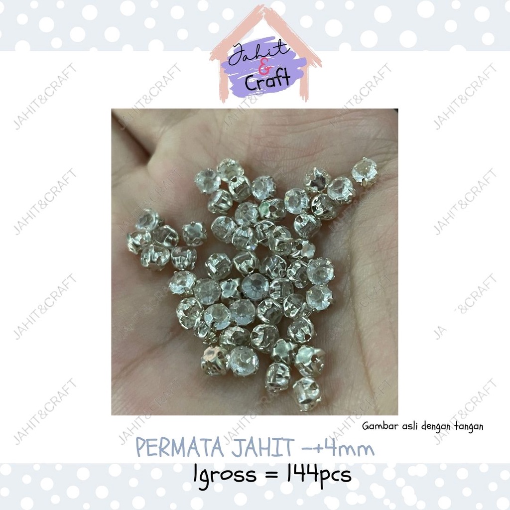 144pcs Permata Jahit / Mutiara Diamond Cangkang/ Cangkang Mutiara Jahit / Payet Jahit