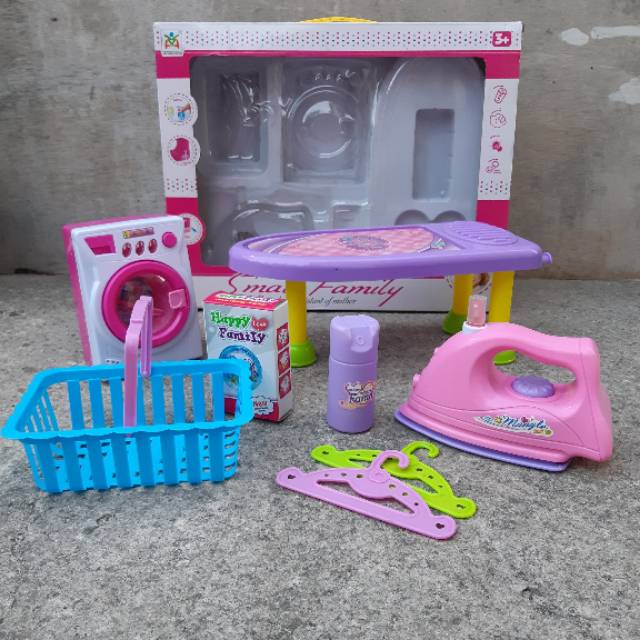 Mainan Laundry Set Setrika Anak Edukatif Iron Toys Mesin Cuci Edukasi