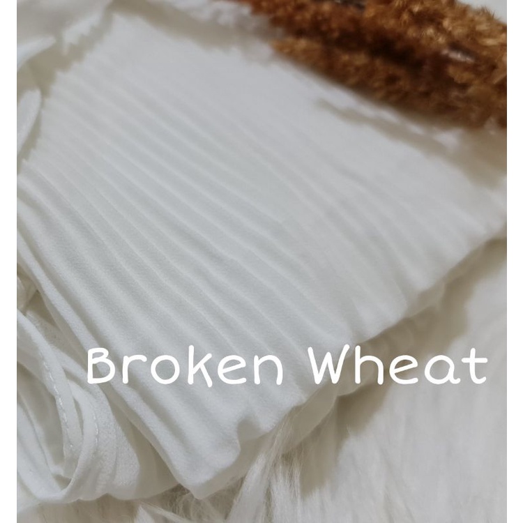 Pashmina Plisket Lidi Full Premium 180X75 CM By Milanda Mode-Broken Wheat