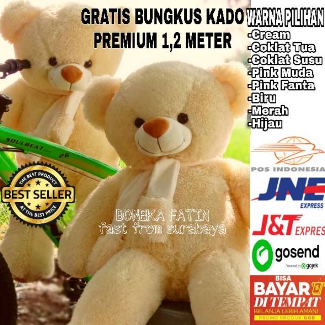 Boneka Teddy Bear Jumbo 1.2 Meter || Boneka Besar Beruang ...