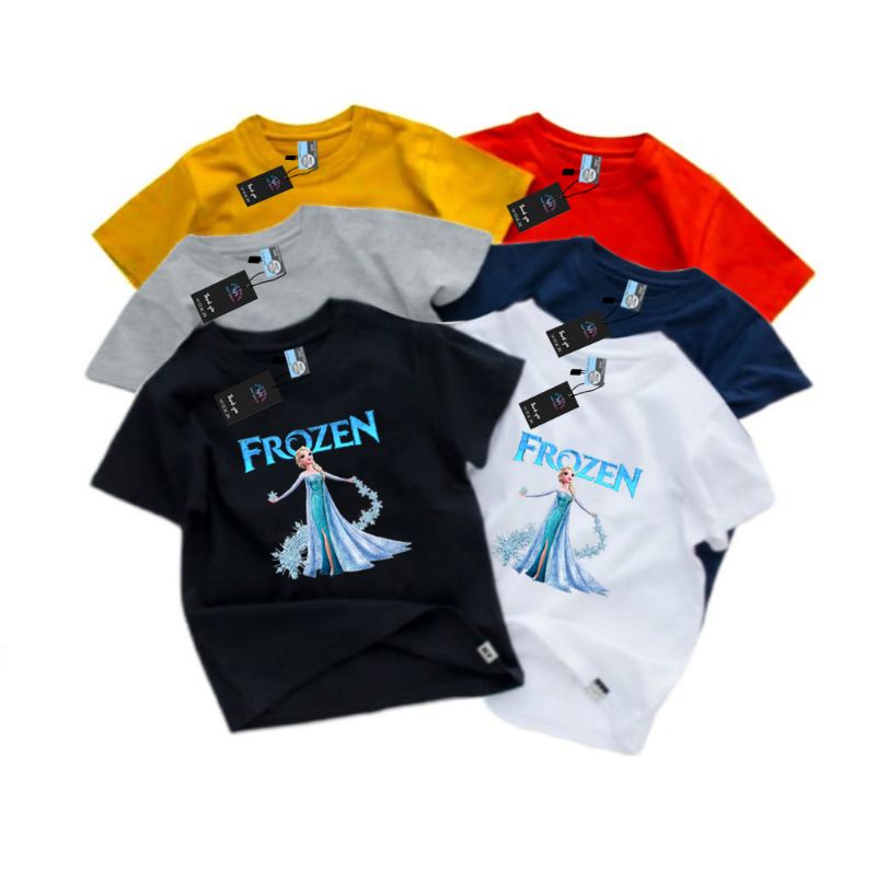 Kaos Anak Unisex Gambar Frozen Baju Anak Usia 2 sampai 10 Tahun Kaos Anak Perempuan Baju Anak Cewek