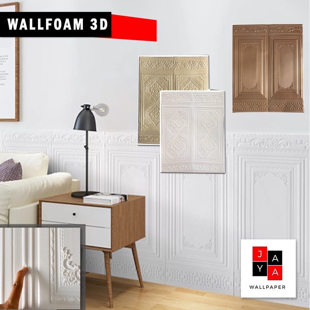 PROMO BELI 30 FREE 1 PCS !! WALLFOAM 3D PANEL 90CM X 70CM WALLPAPER FOAM-2