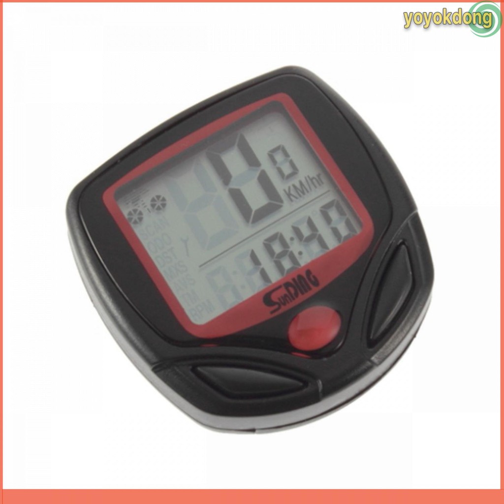 SunDING Speedometer Sepeda 14 Function LCD Display Bicycle - SD-548B [Hitam]