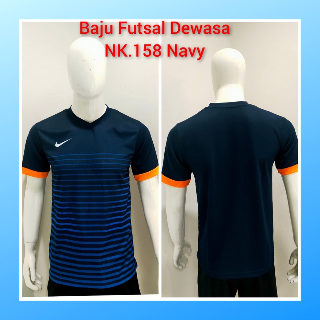 jersey futsal pria kaos sepak bola club baju atasan wanita dewasa t-shirt seragam custom jersy outfit klub olahraga kostum jarsey soccer pakaian oblong sports suit apparel NK158 navy