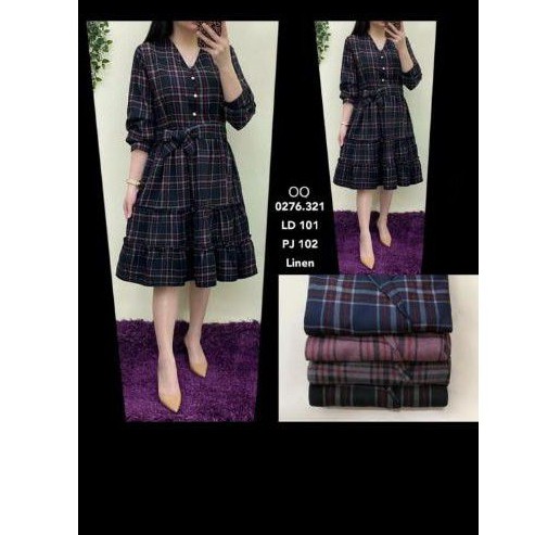 tunik bluberry katun linen import premium