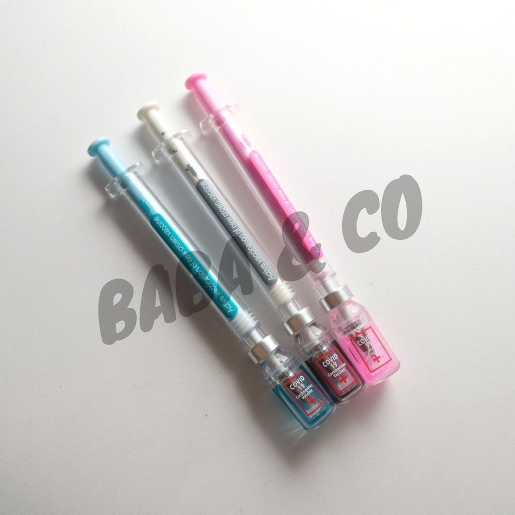PULPEN SUNTIKAN VAKSIN PEN GEL SUNTIK BOLPEN UNIK BENTUK SUNTIKAN PENA UNIK BULPEN MURAH ALAT TULIS SEKOLAH ALAT TULIS KANTOR ATK MURAH BISA COD-2