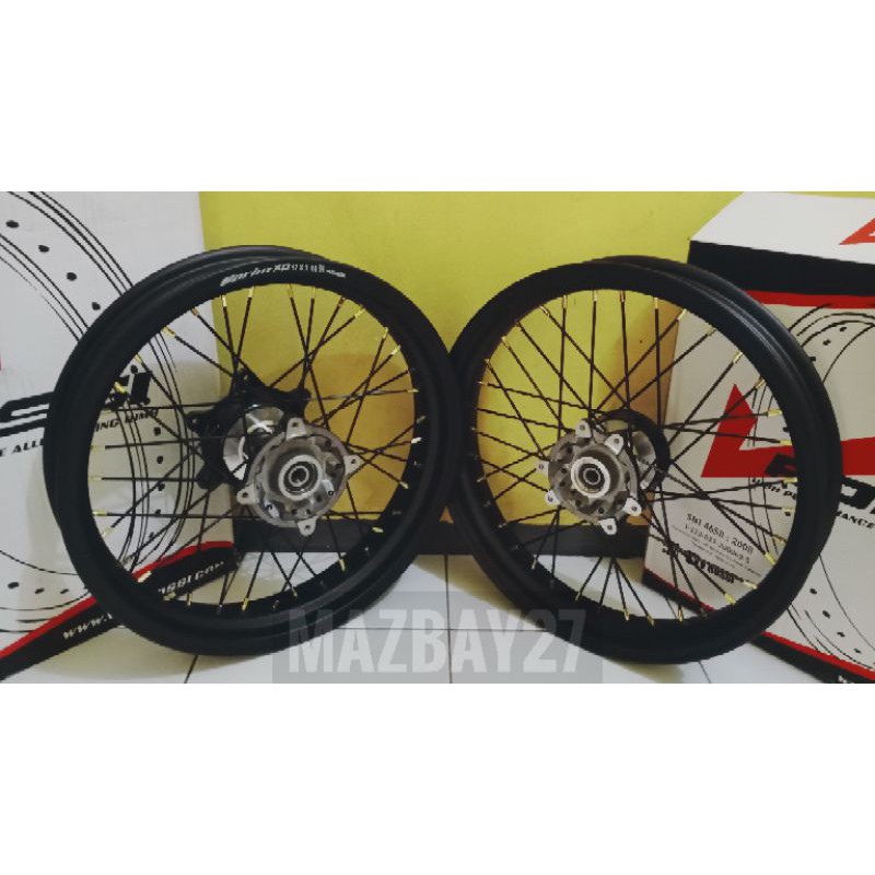 Velg Supermoto 17 300 350 CRF 150 bonus diks depan belakang