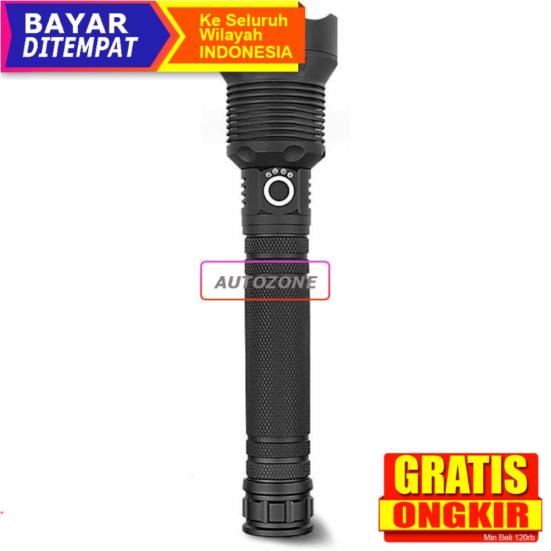 ORIGINAL - TaffLED Senter LED Police Swat Jarak Jauh Super Terang Long Range Zoom XHP70.2 90000 Lume