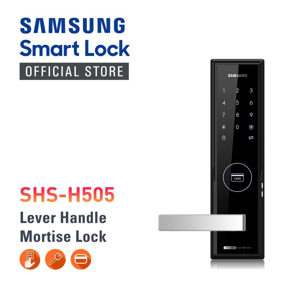 SHS-H505 Samsung Lever Handle Digital Door Lock Kunci Pintu Elektronik