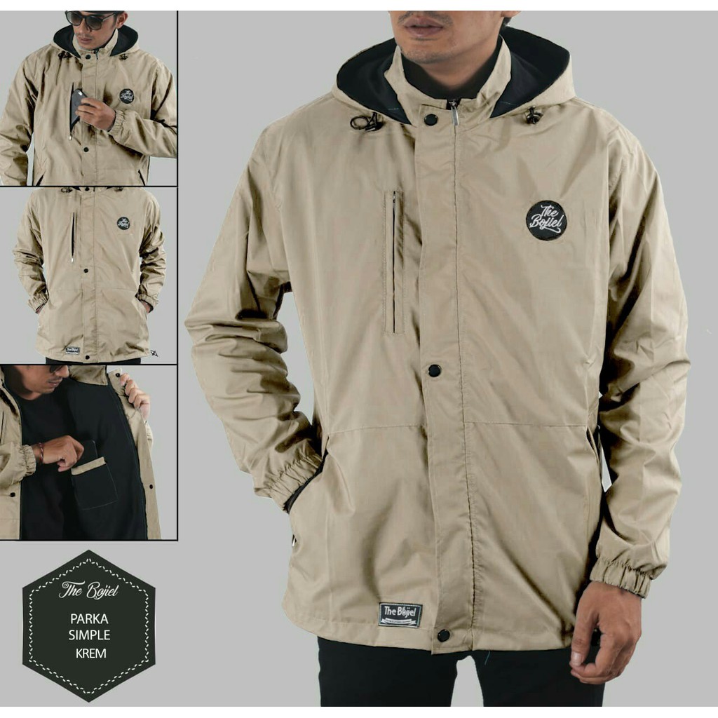 Jaket Parka Pria taslan Waterproof - Jaket Pria Taslan Original Boziel Abu Tua