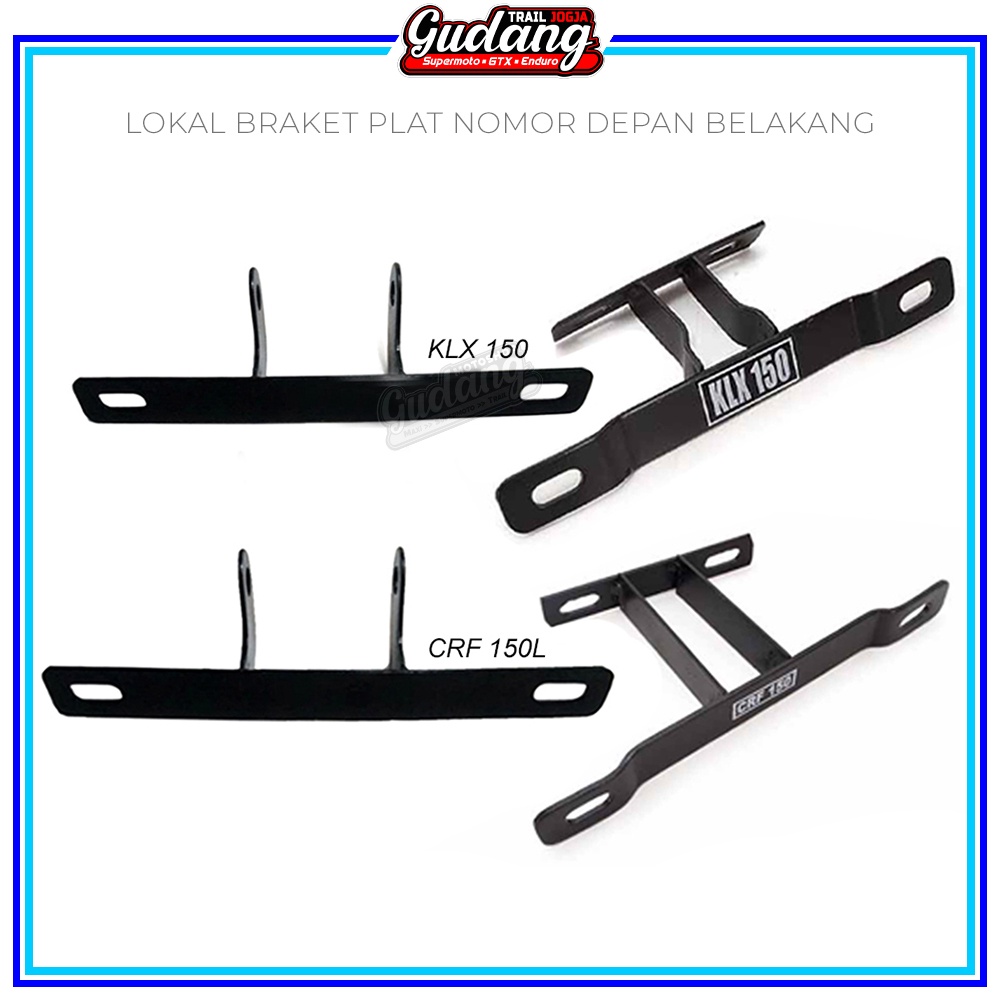 Braket Dudukan Plat Breket Plat Nomor Bawah Mesin Depan Belakang CRF 150L KLX WR 155 Warna Hitam