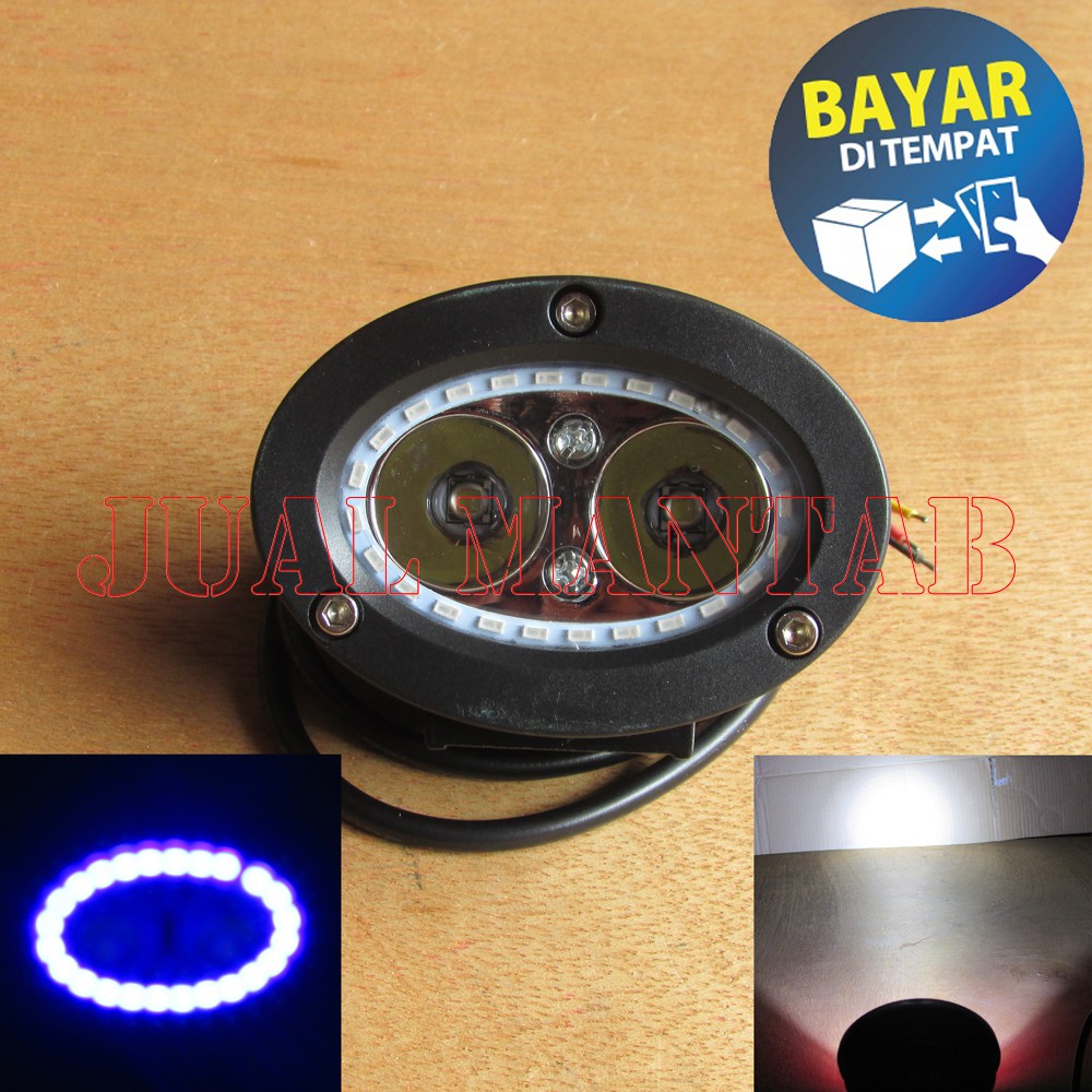 Lampu Tembak Fokus Motor Dan Mobil Lensa 4D Lampu Sorot Mini 12V Lampu Mini 2 LED Universal