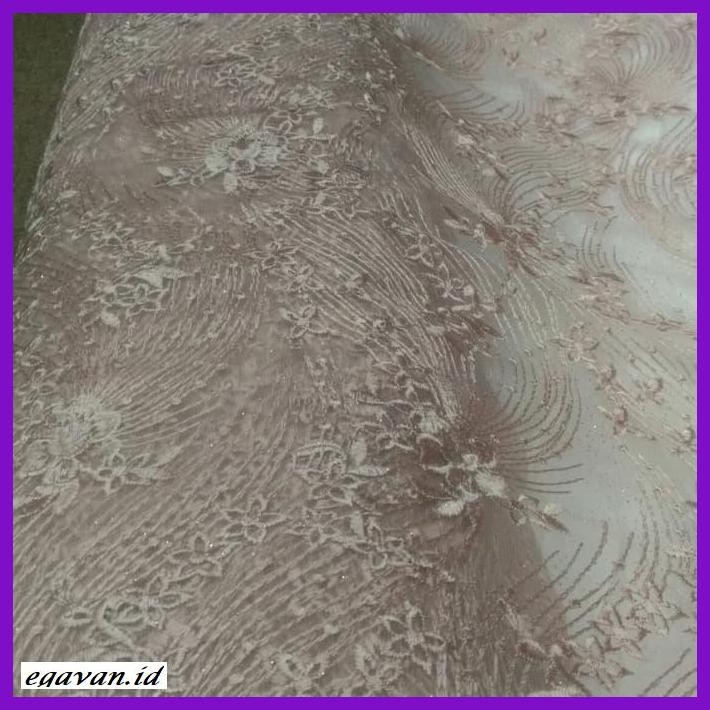 KEBAYA-BRUKAT- BAHAN TILLE KAIN BROKAT KEBAYA SPECIAL ROSE GOLD -ELVIANA-