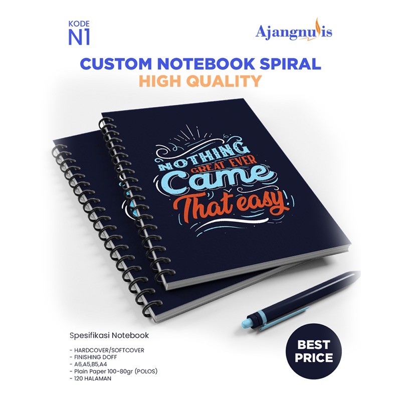 

NOTEBOOK CUSTOM | BUKU CATATAN | BUKU TULIS SPIRAL | FREE CUSTOM DESIGN