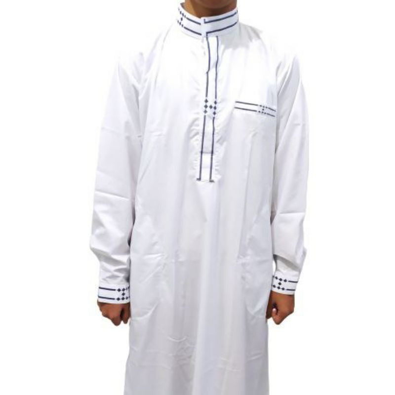 Jubah Pria Gamis Saudi Jubah Pria Muslim Jubah Kombinasi Motif Garis Terbaru Gamis Slimfit