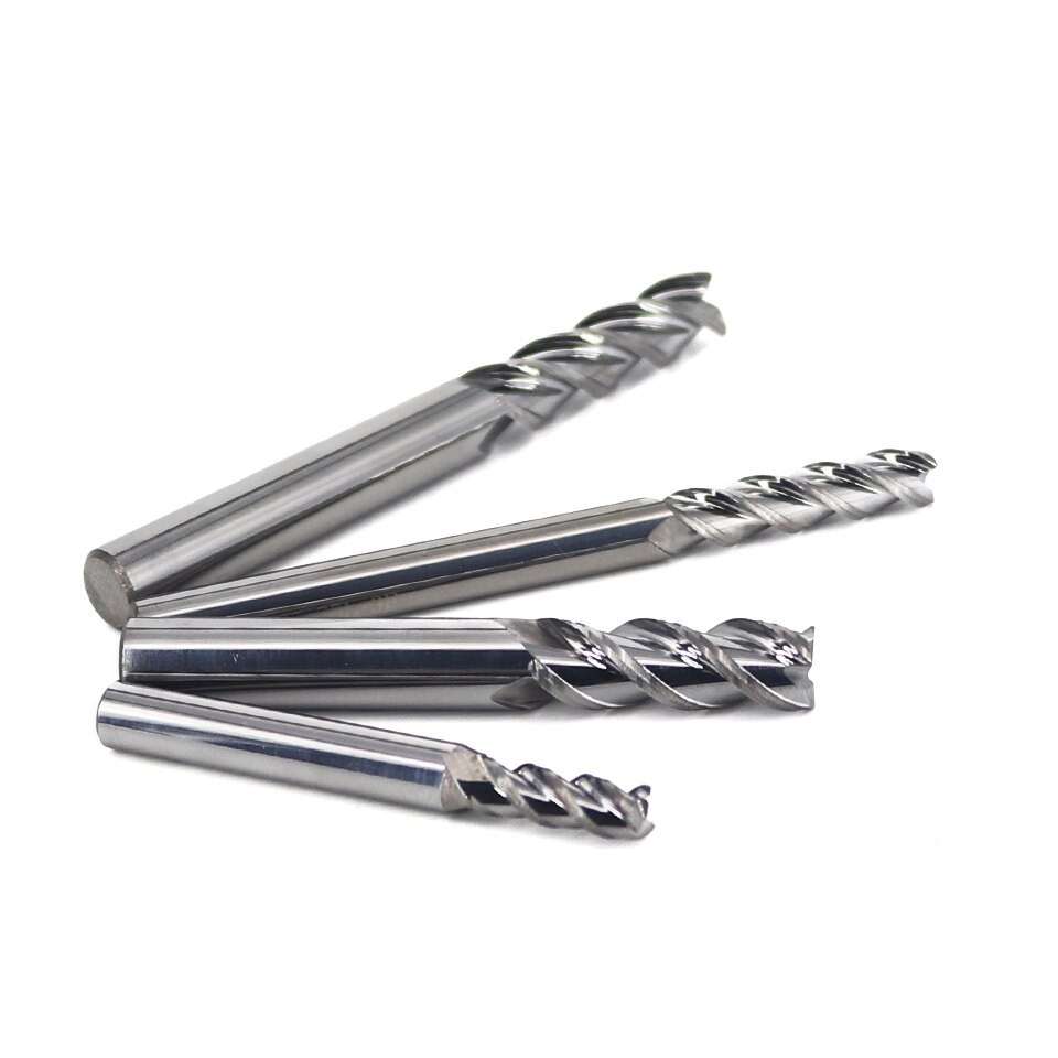 Mata Bor Aluminum Milling Cutter Router Micro Grind Carbide End Mill 3 Blade 6x6x100 mm - VC01 - Silver