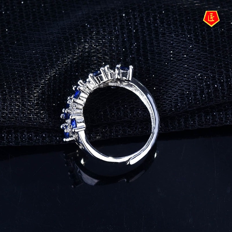 [Ready Stock]Natural Sapphire Ring Pt950 Platinum Fashion Personality