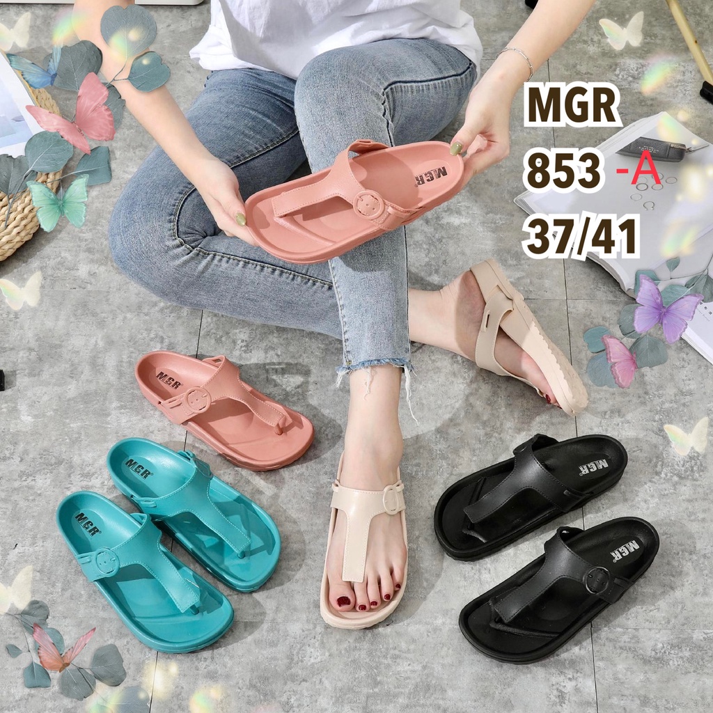 Sandal Jepit Jelly Wanita Cewek Tawana Briken Karet Empuk Elegan Impor MGR Mokaya Morego Balance (853-A)/ Size 37-41